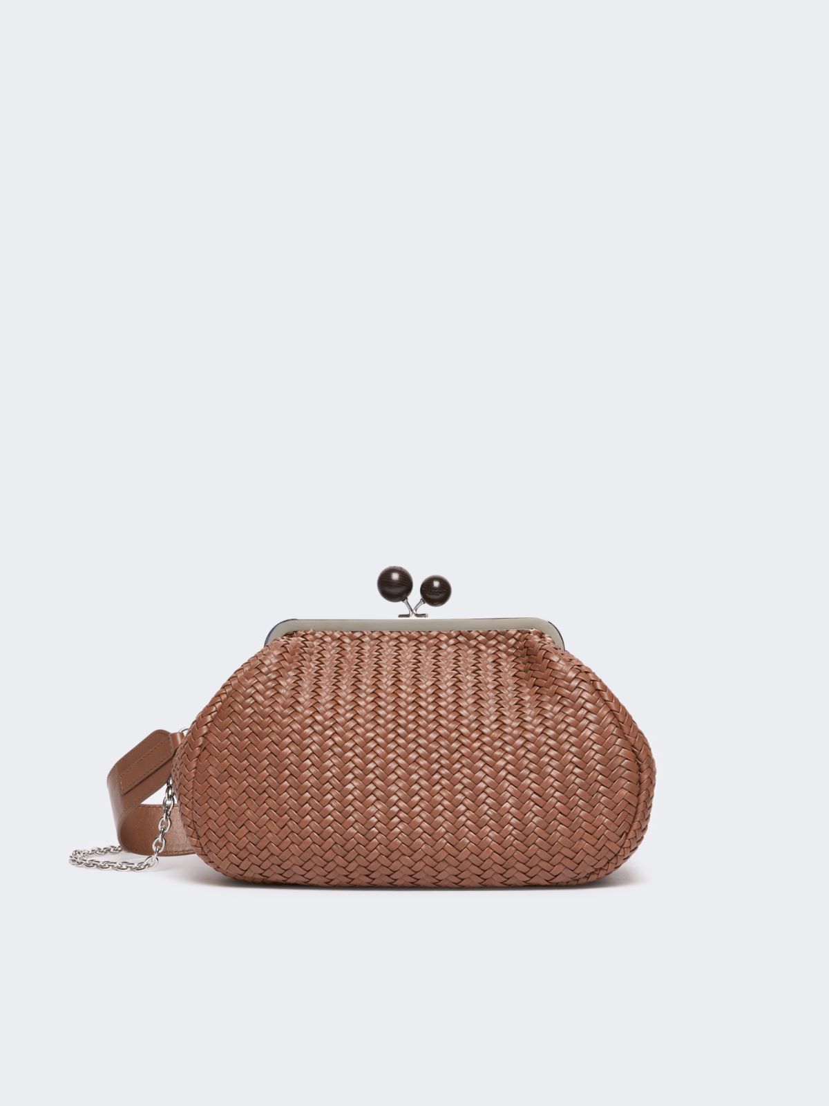 Medium Pasticcino Bag in woven leather - TOBACCO - Max Mara