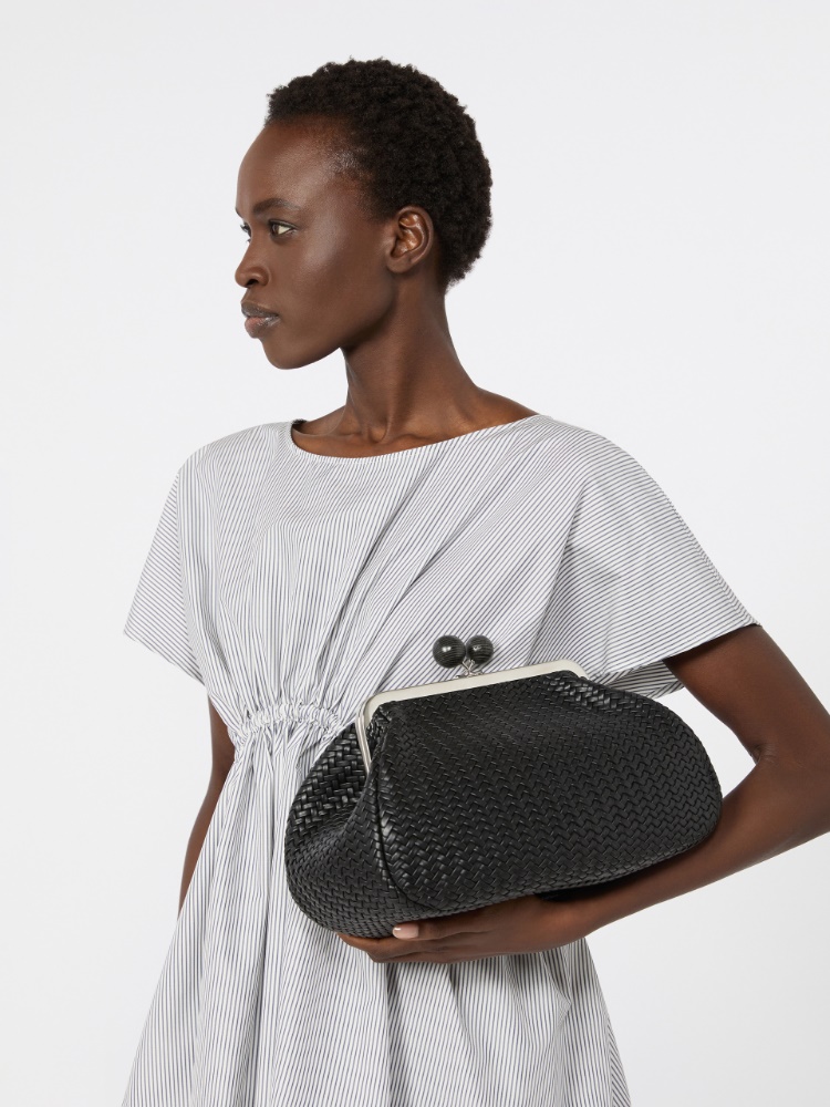 Medium Pasticcino Bag in woven leather - BLACK