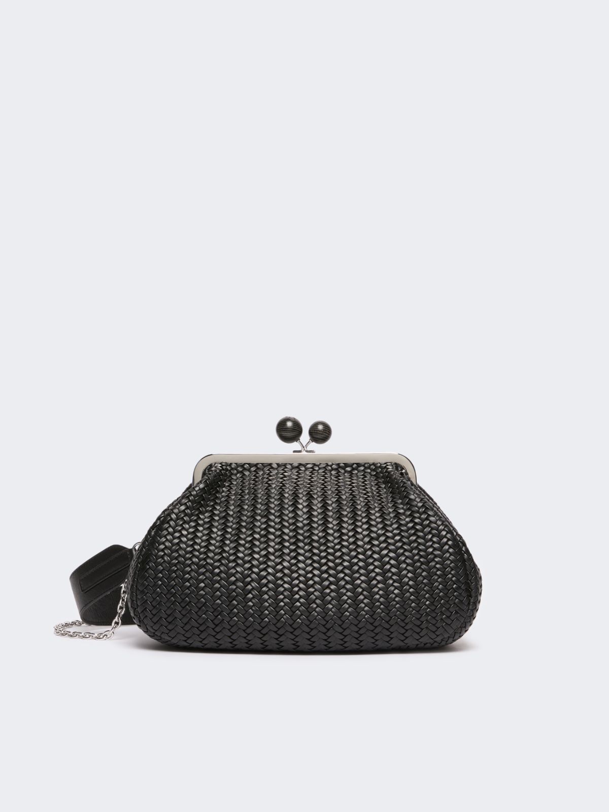 Medium Pasticcino Bag in woven leather - BLACK - Max Mara