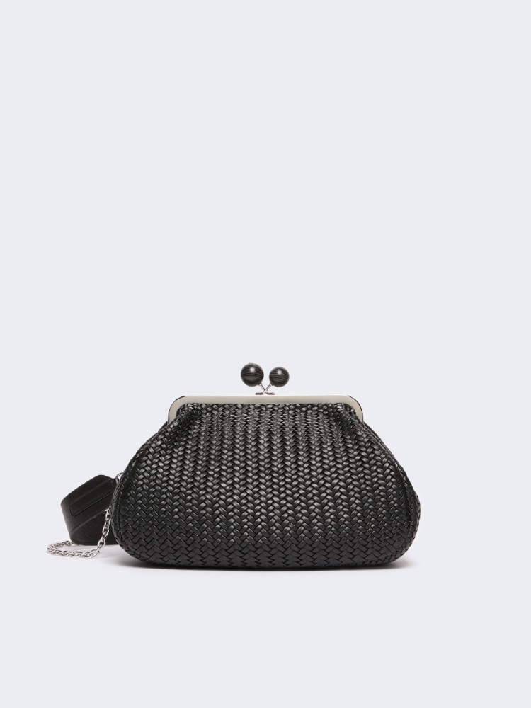 Medium Pasticcino Bag in woven leather - BLACK - Max Mara