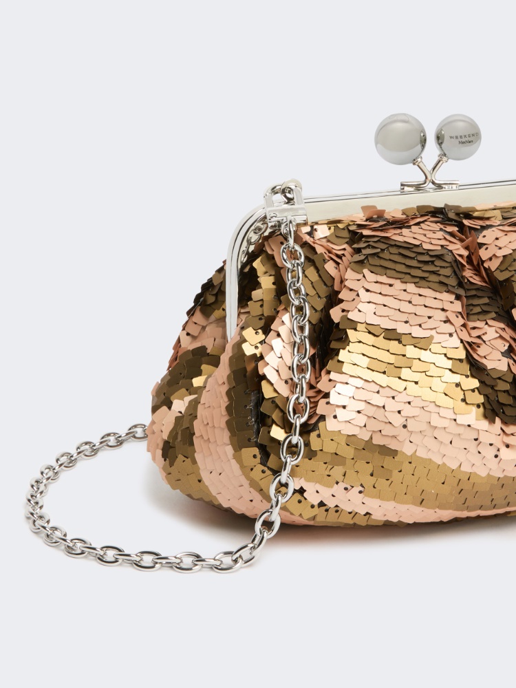 Small Pasticcino Bag with sequin stripes - BEIGE - 3