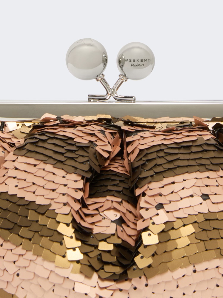 Small Pasticcino Bag with sequin stripes - BEIGE - 4