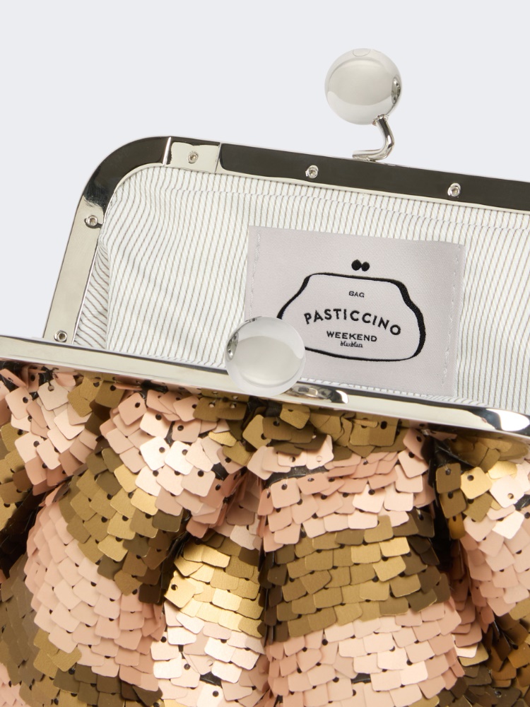 Small Pasticcino Bag with sequin stripes - BEIGE - 5