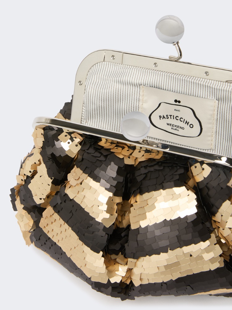 Small Pasticcino Bag with sequin stripes - MIDNIGHTBLUE - 5