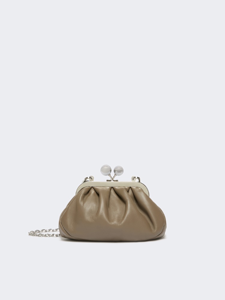 Extra-small Pasticcino Bag in shiny sheepskin - MUD