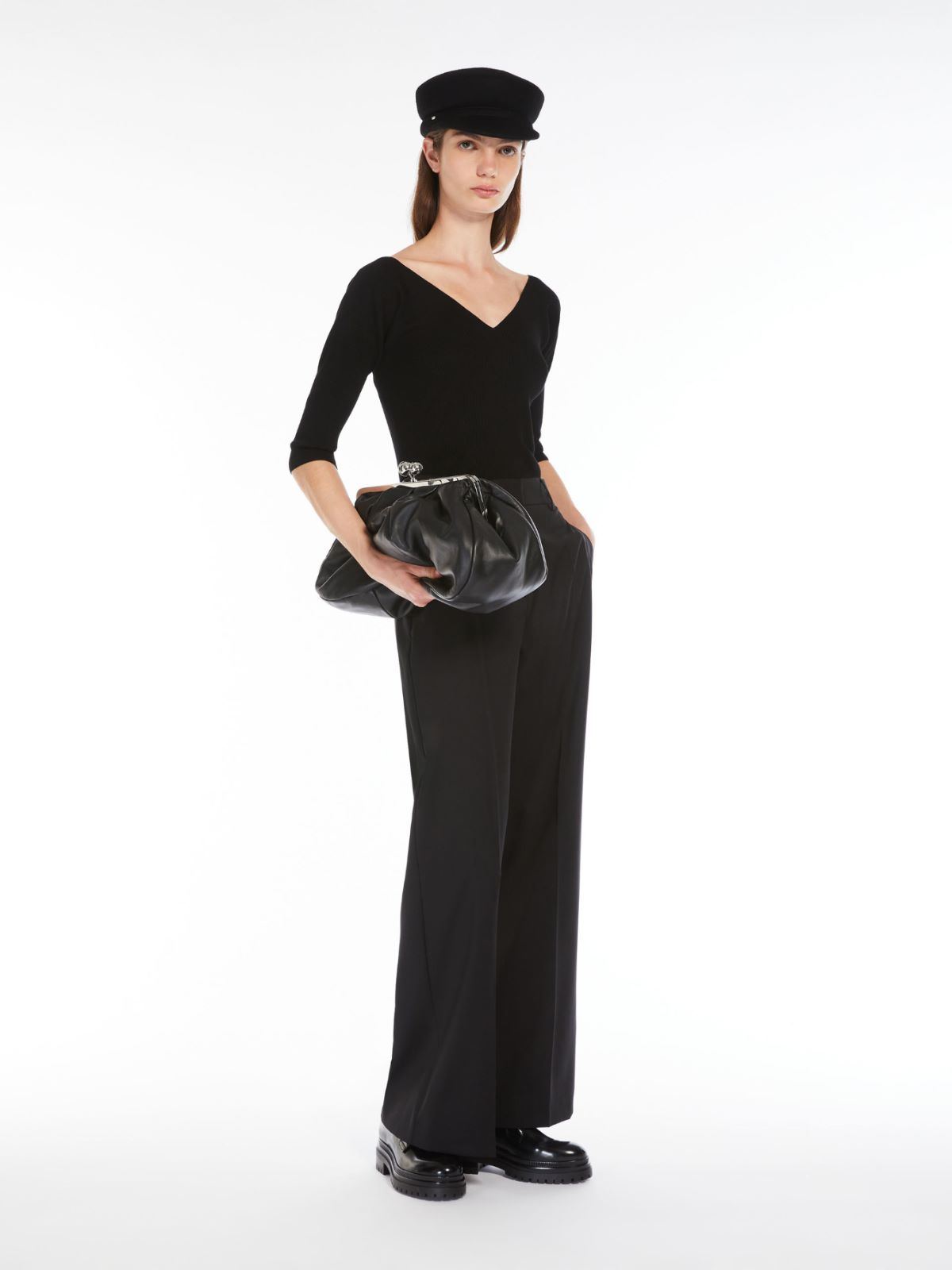 Large sheepskin Pasticcino Bag - BLACK