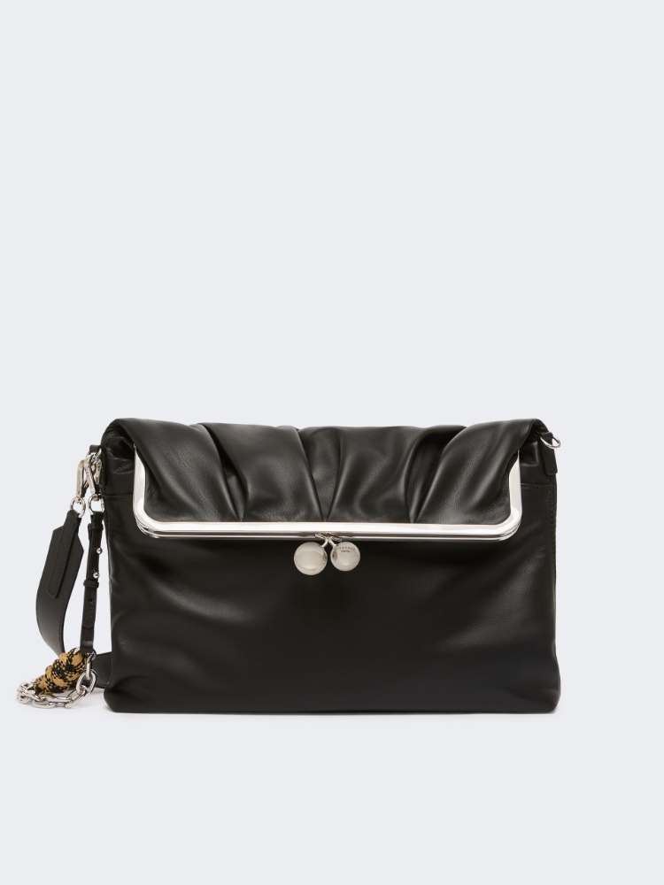 Clutch-style sheepskin Pasticcino Bag - BLACK