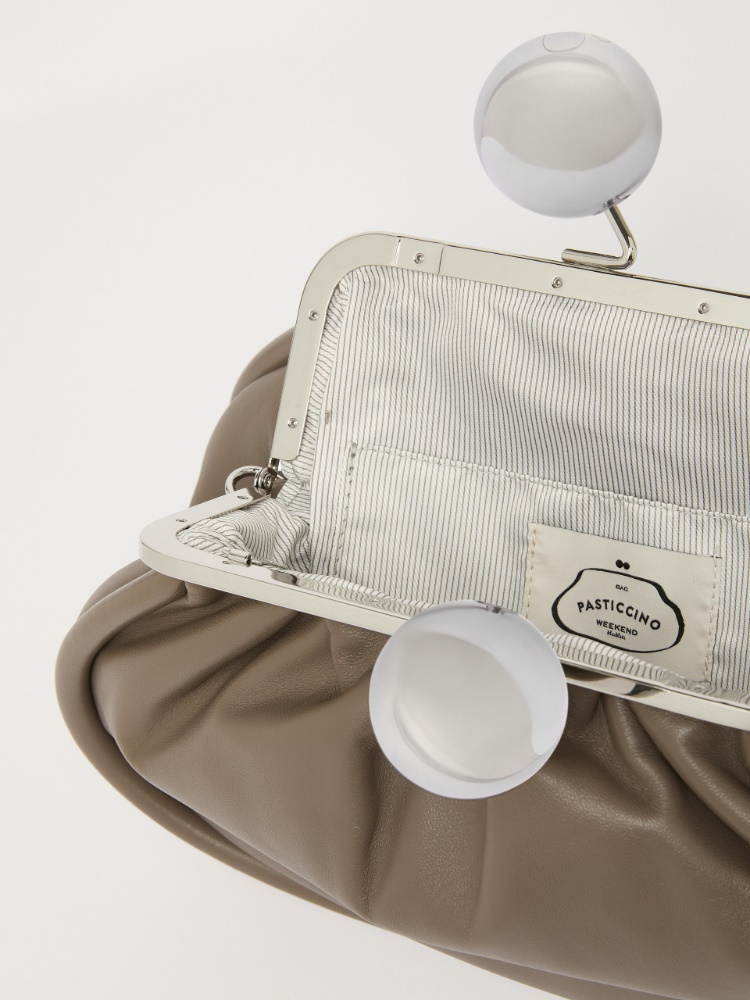 Pasticcino Bag medium in nappa lucida - FANGO - 5