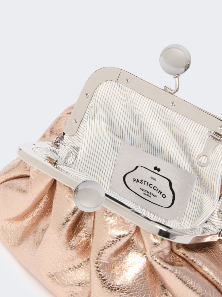 Extra-small Pasticcino Bag in metallic leather - PINK - 5