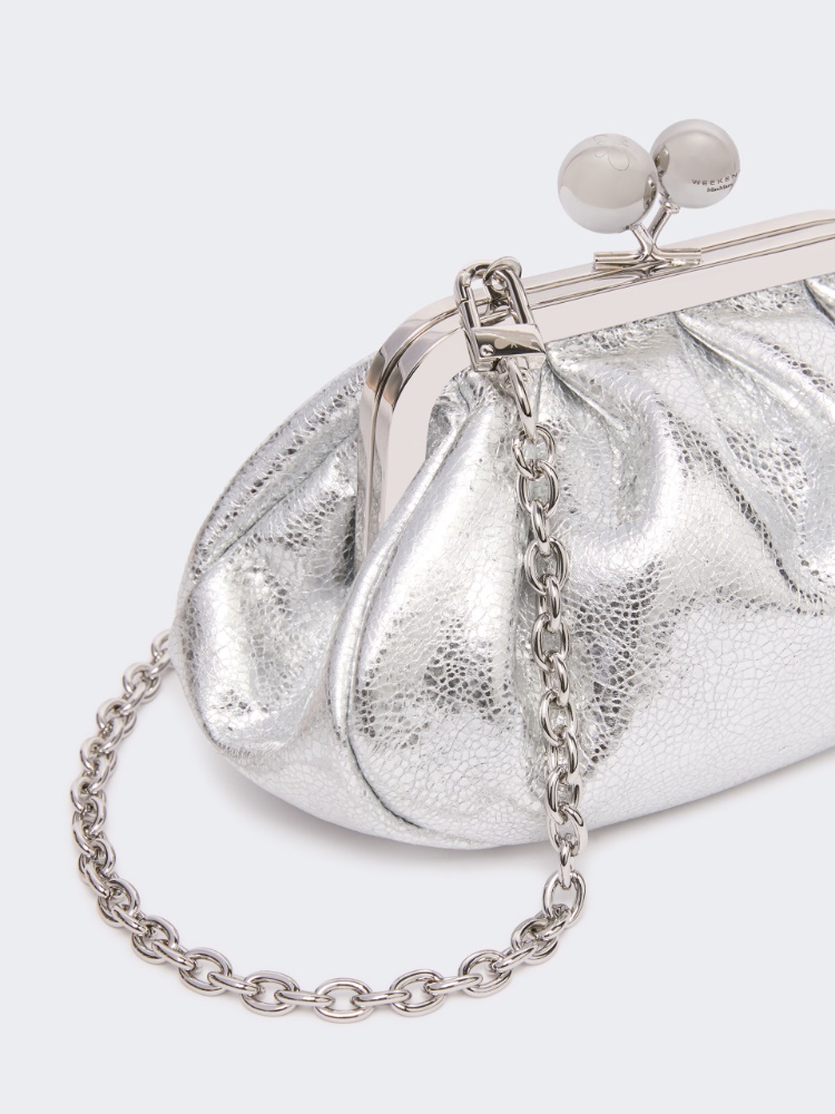 Extra-small Pasticcino Bag in metallic leather - SILVER - 3