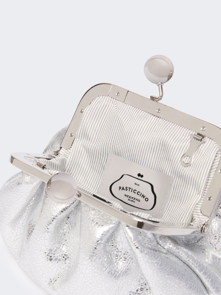 Extra-small Pasticcino Bag in metallic leather - SILVER - 5