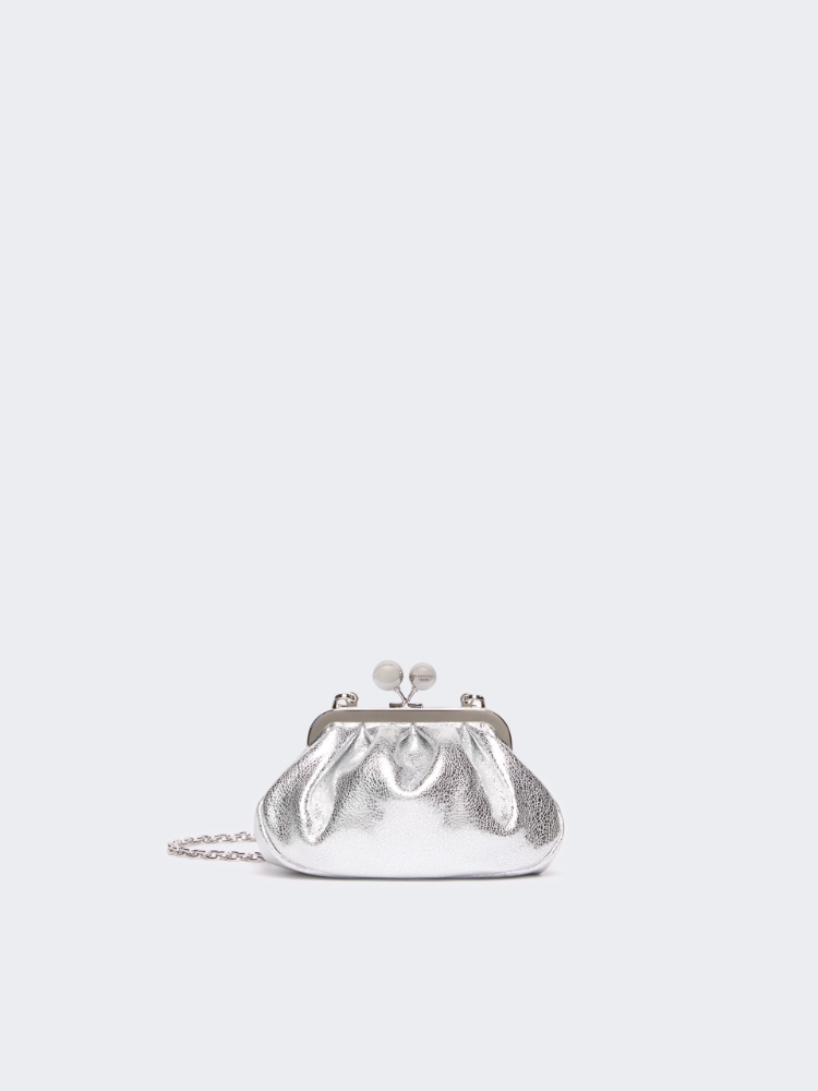 Extra-small Pasticcino Bag in metallic leather - SILVER