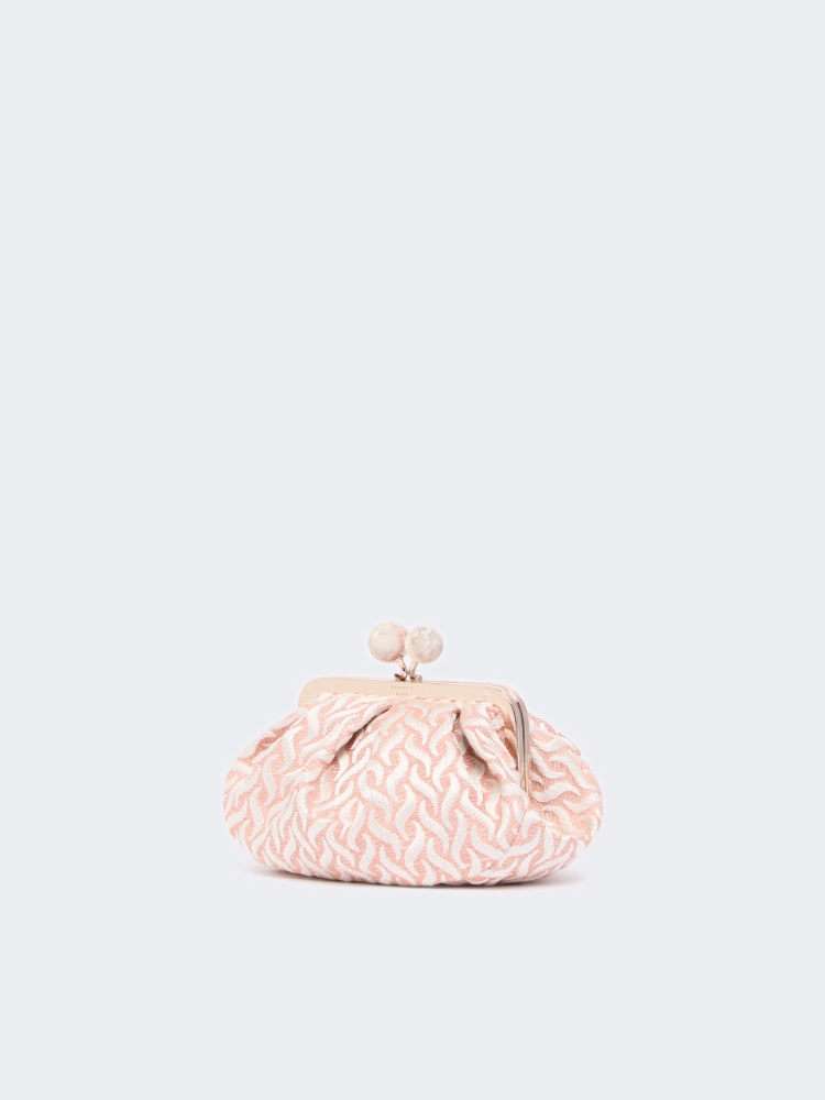 Small Pasticcino Bag in linen, silk and cotton jacquard - PINK - 2