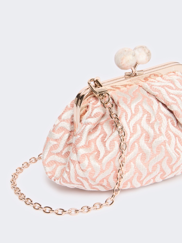 Small Pasticcino Bag in linen, silk and cotton jacquard - PINK - 3