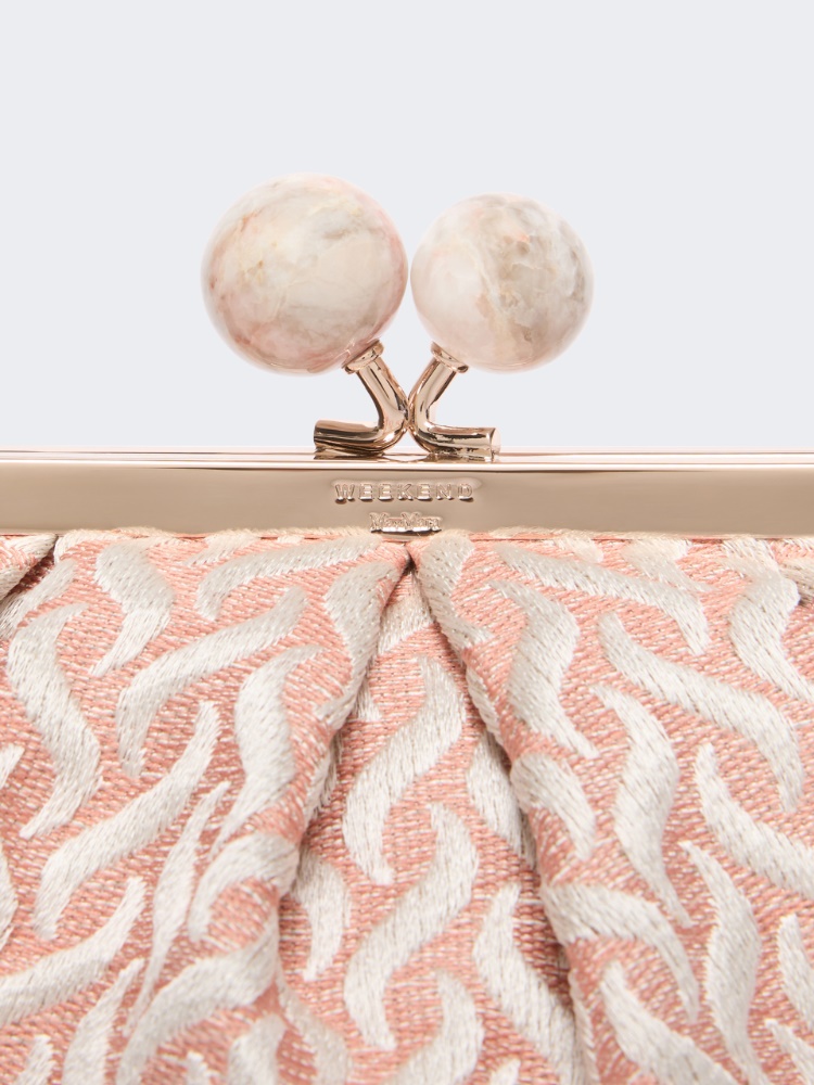 Small Pasticcino Bag in linen, silk and cotton jacquard - PINK - 4