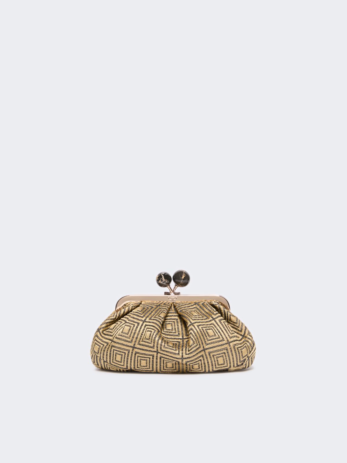 Small Pasticcino Bag in linen, silk and cotton jacquard - YELLOW - Max Mara - 3
