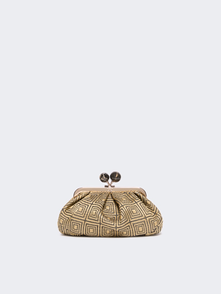 Small Pasticcino Bag in linen, silk and cotton jacquard - YELLOW - Max Mara - 3