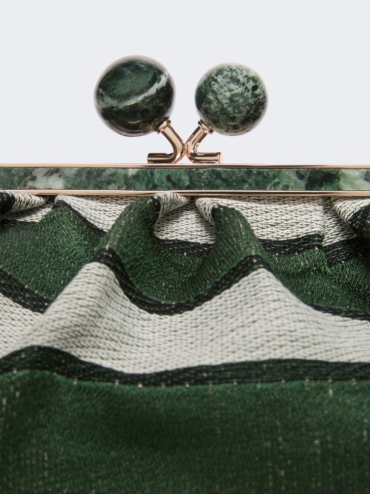Medium Pasticcino Bag in linen, silk and cotton jacquard - SAGE GREEN - 4