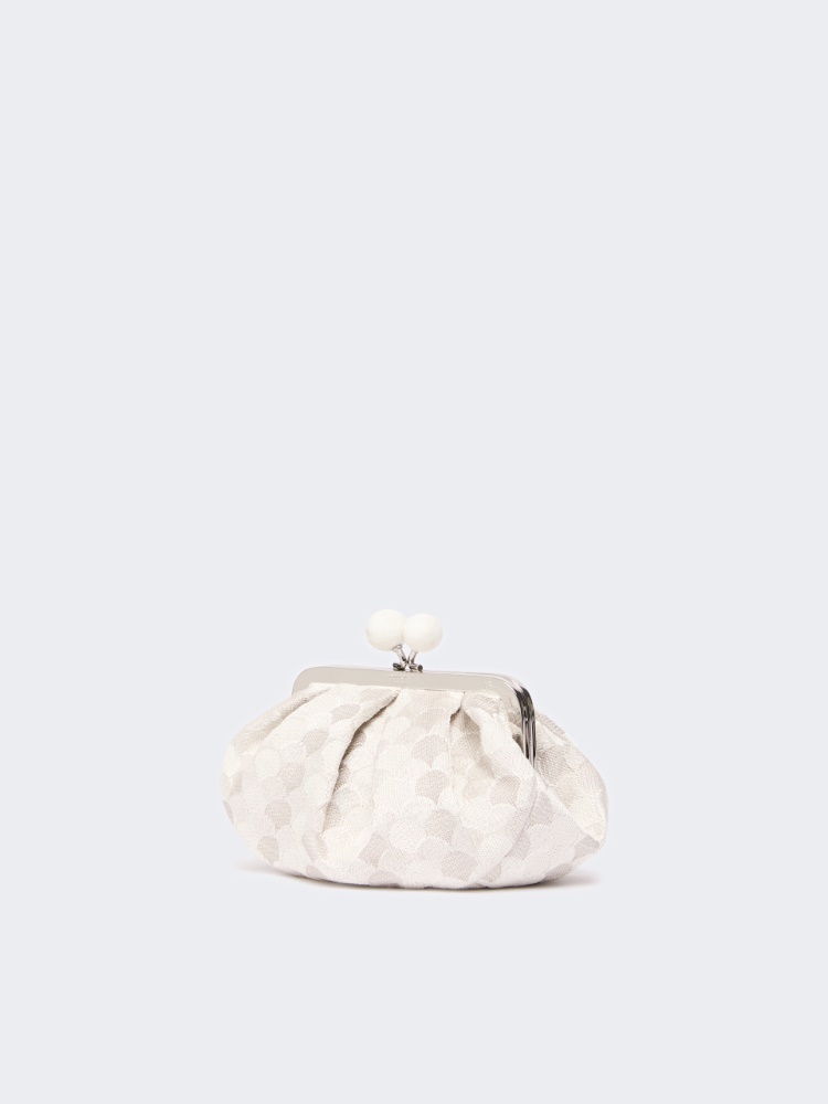 Small Pasticcino Bag in linen, silk and cotton jacquard - WHITE - 2
