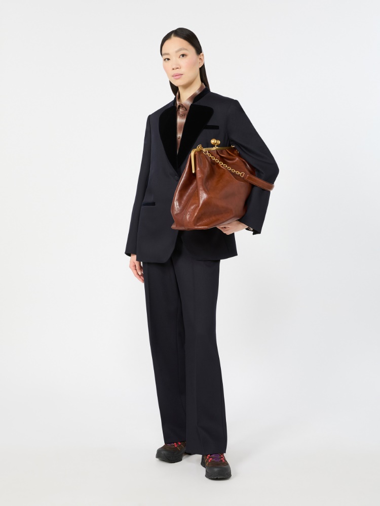 XXL leather Pasticcino Bag - TOBACCO