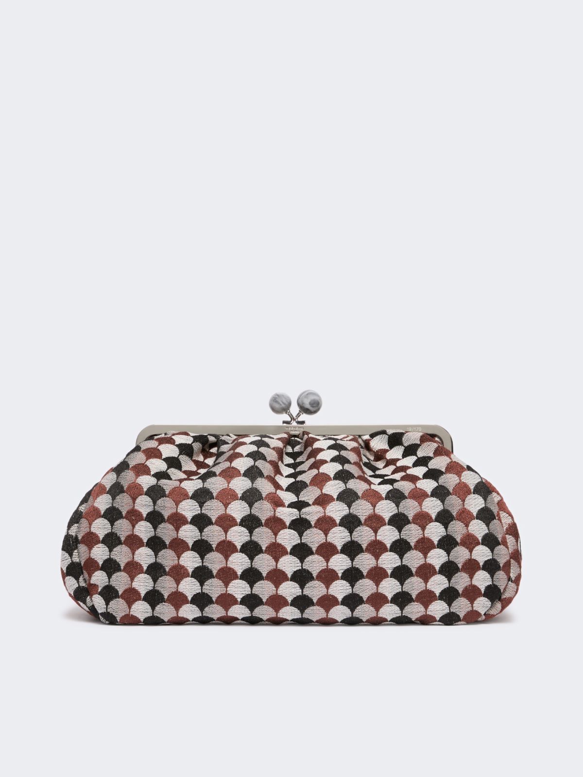 Large Pasticcino Bag in linen, silk and cotton jacquard - COFFEE - Max Mara - 3