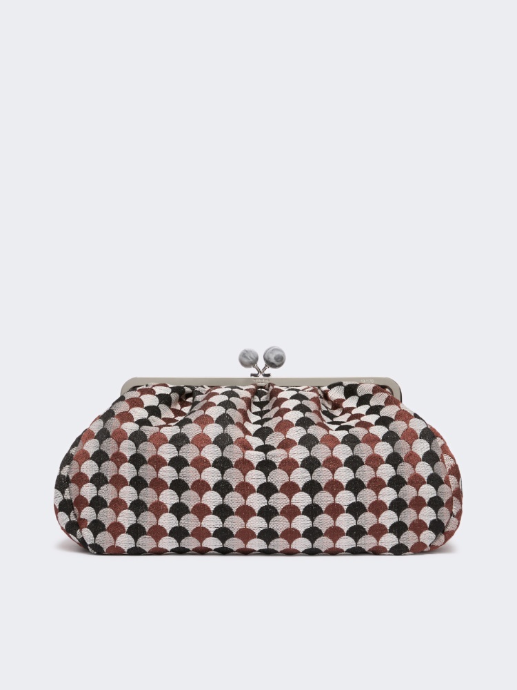 Large Pasticcino Bag in linen, silk and cotton jacquard - COFFEE - Max Mara - 3