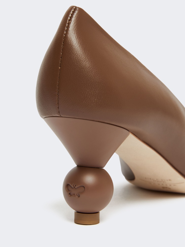 Nappa-finish sheepskin court shoes - TOBACCO - 4