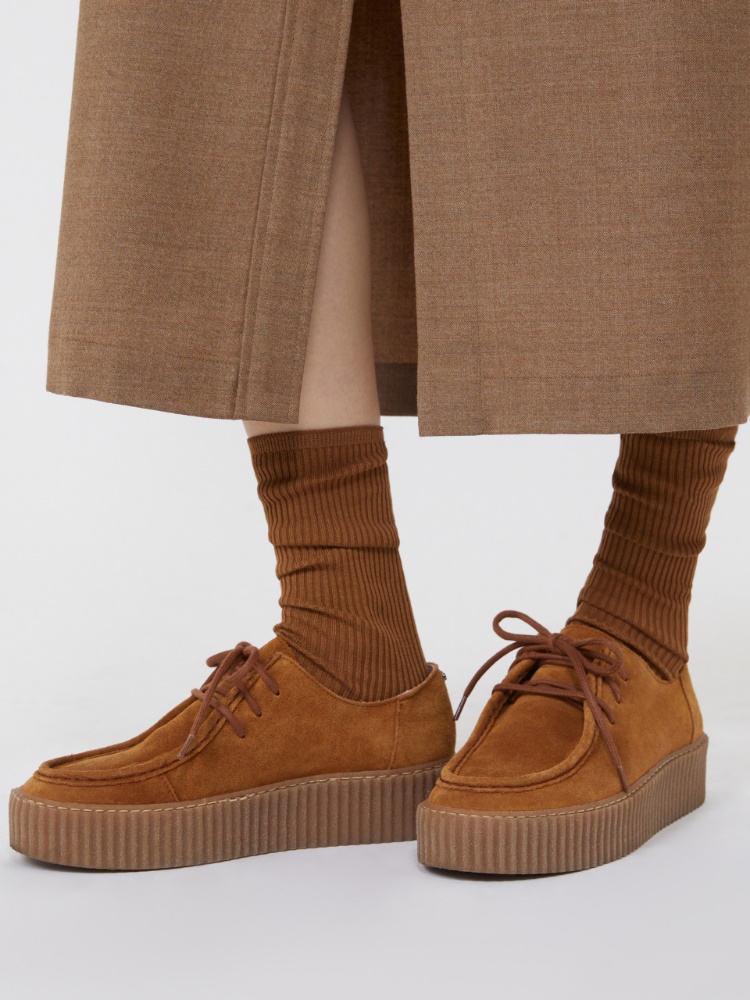 Low suede ankle boots - TOBACCO - 5