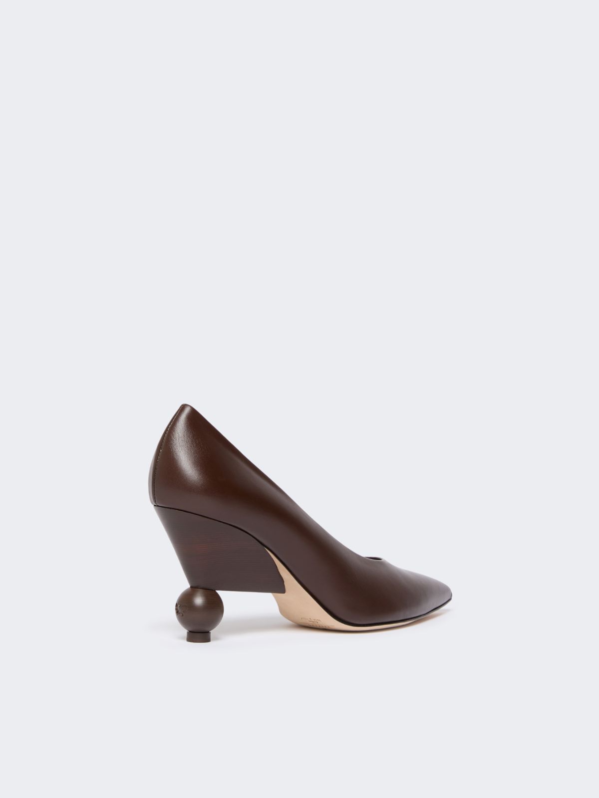 Smooth leather court shoes - CHOCOLATE - Max Mara - 3