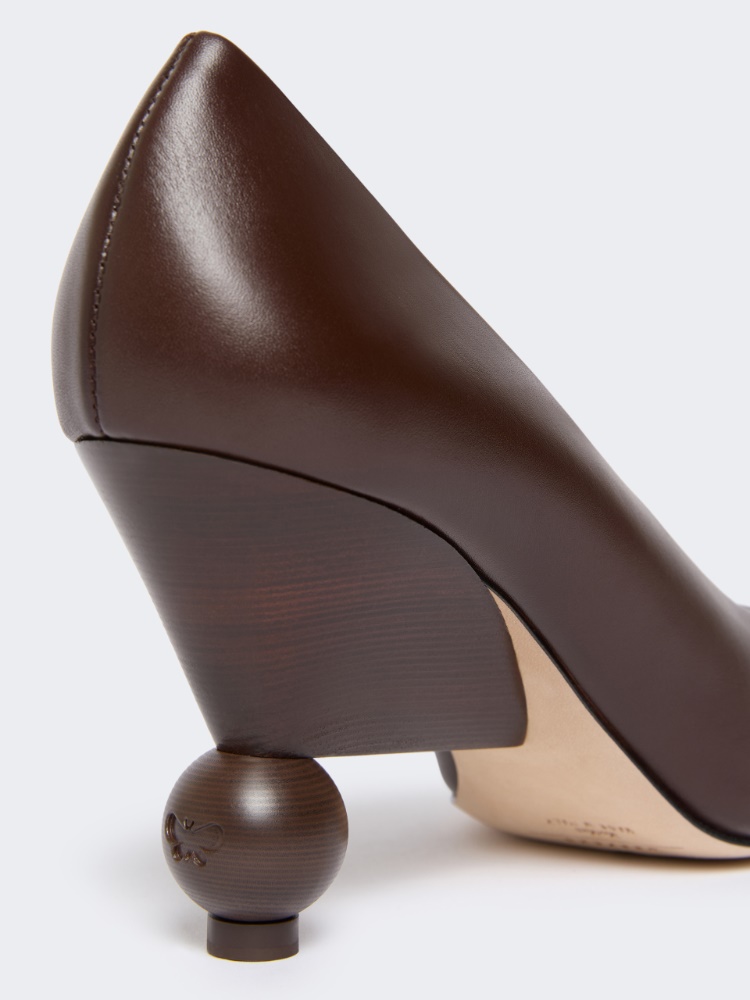 Patent leather court shoes - CHOCOLATE - 4