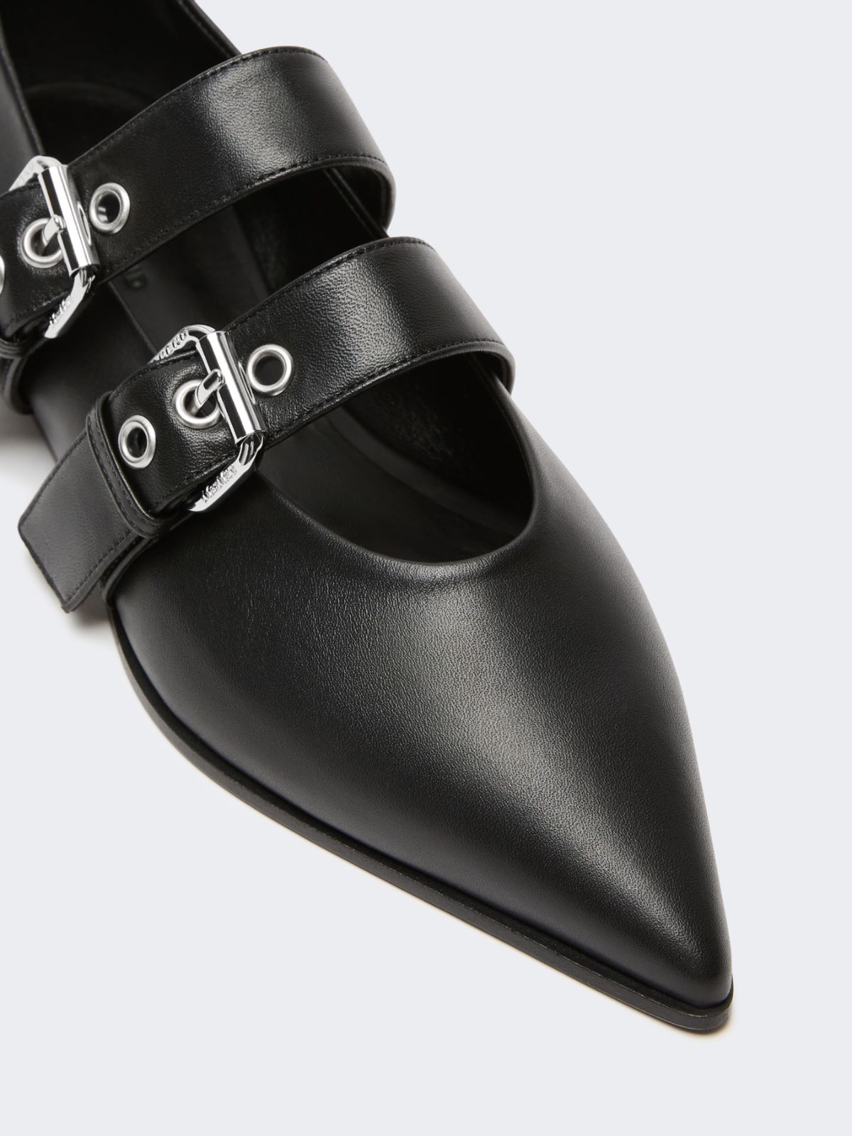 [オブロ] カーフレザー バレリーナ シューズ - BLACK - Max Mara - 3