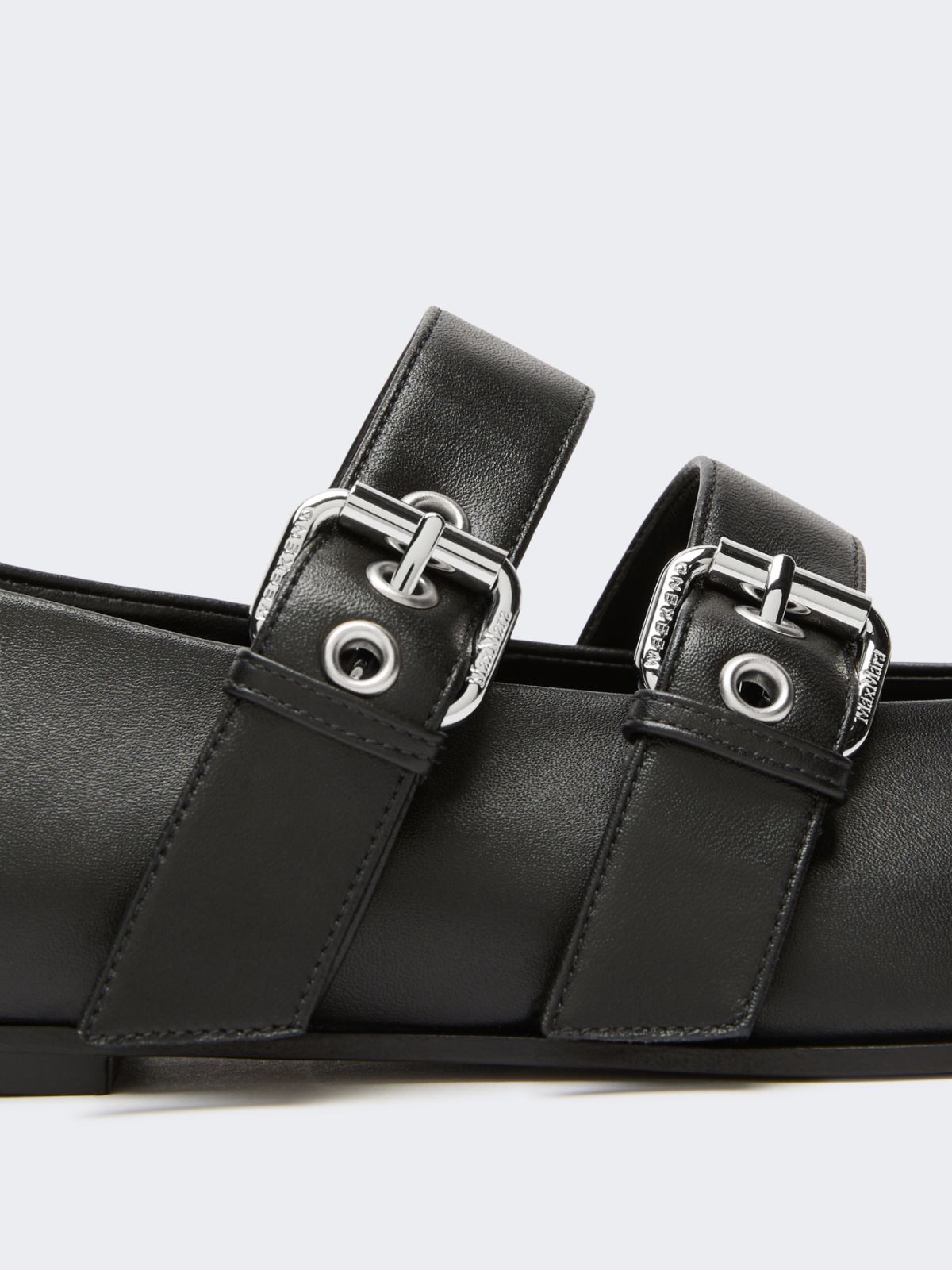[オブロ] カーフレザー バレリーナ シューズ - BLACK - Max Mara - 4