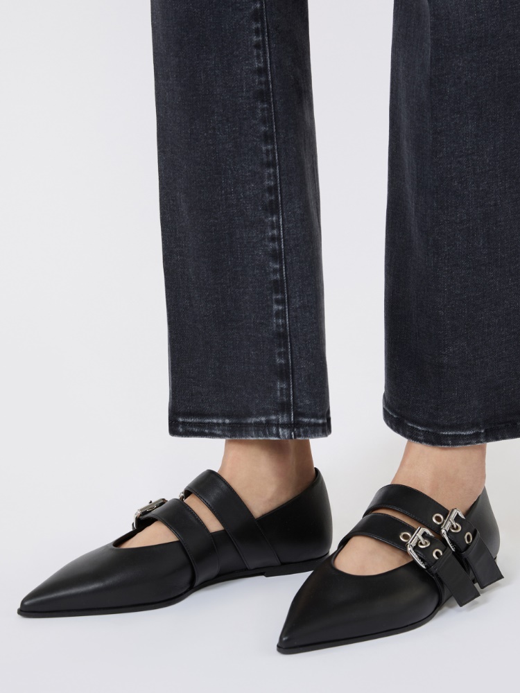 [オブロ] カーフレザー バレリーナ シューズ - BLACK - Max Mara - 5