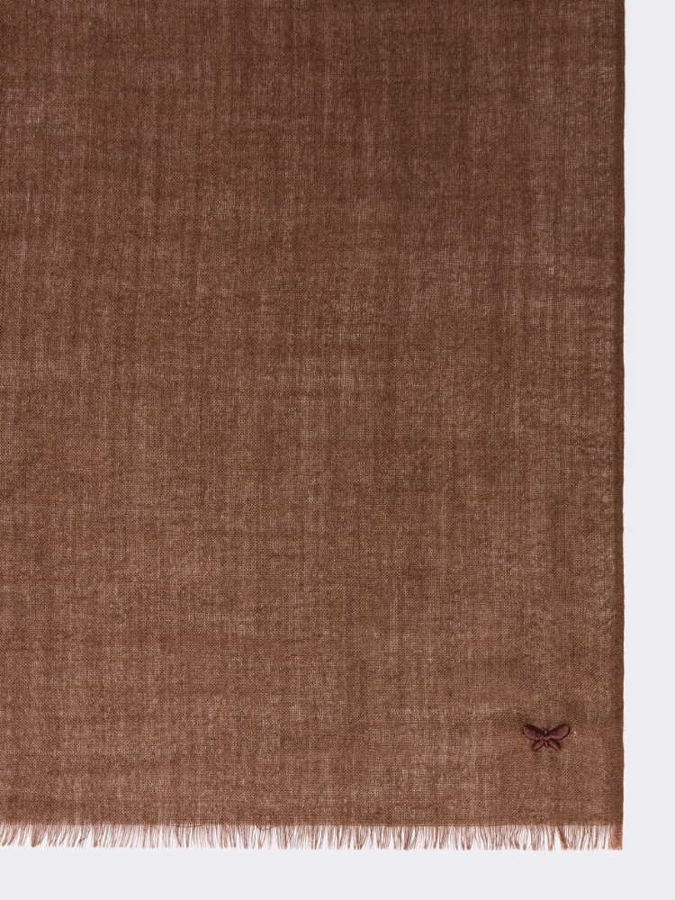 Cashmere and silk stole - BROWN - 2