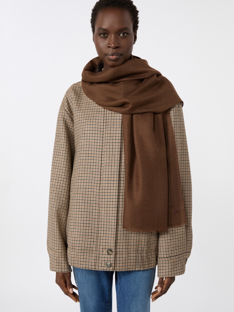 Cashmere and silk stole - BROWN - 4