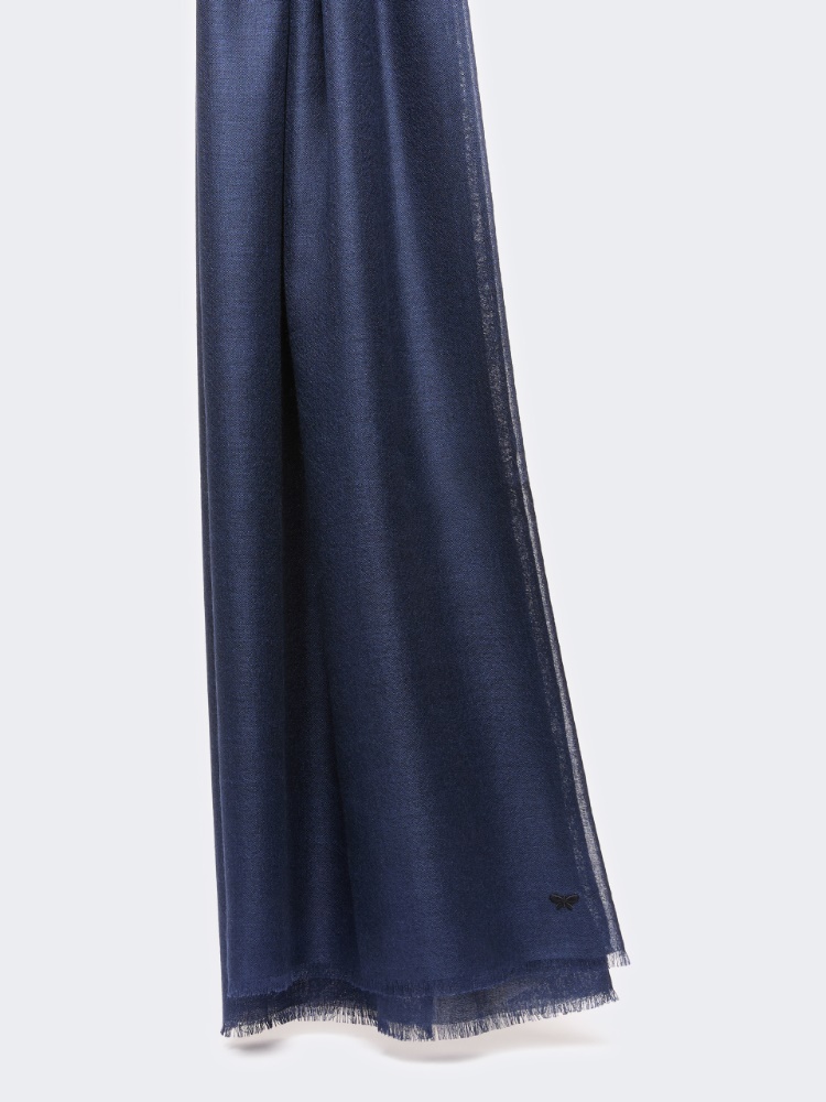 Cashmere and silk stole - ULTRAMARINE