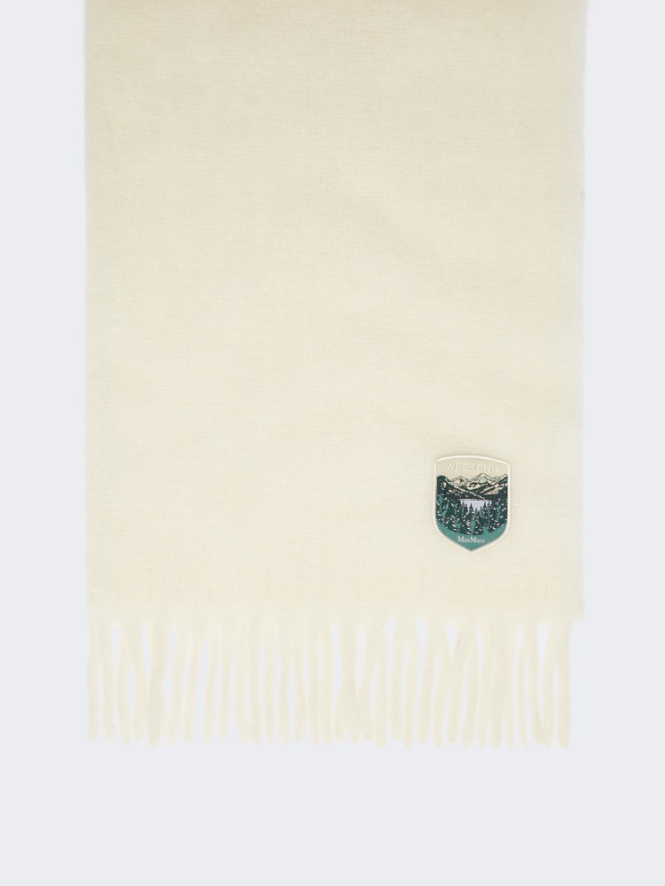 Alpaca and wool stole - WHITE
