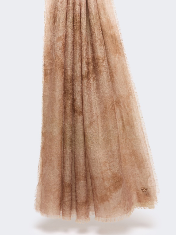 Jacquard wool stole - BEIGE - Max Mara
