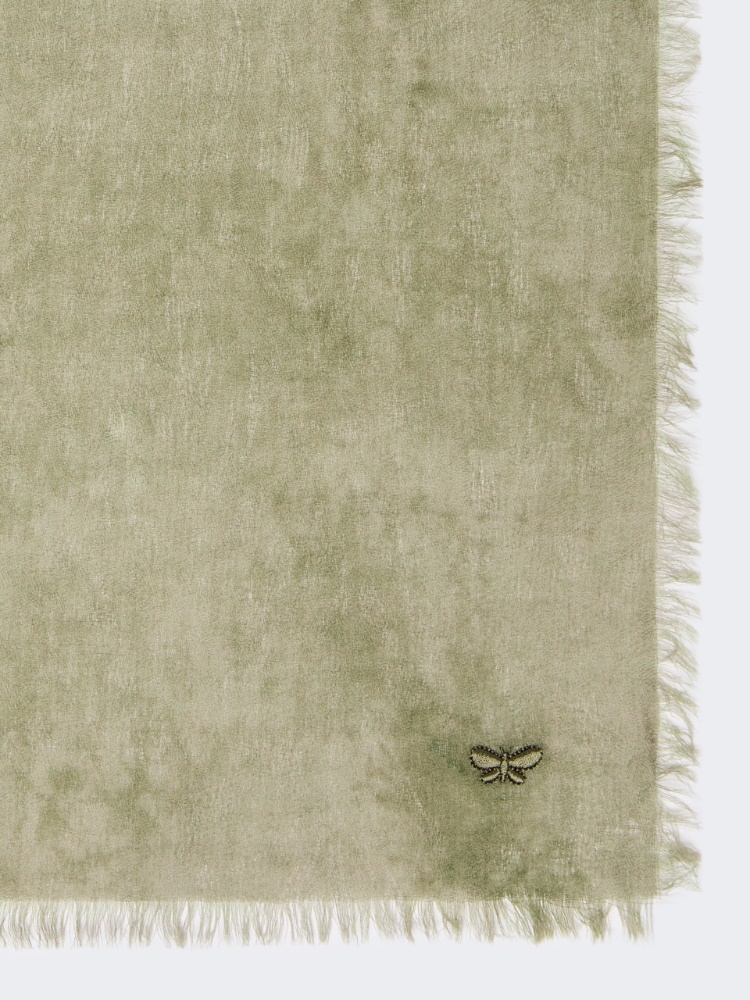 Jacquard wool stole - OLIVE GREEN - Max Mara - 2