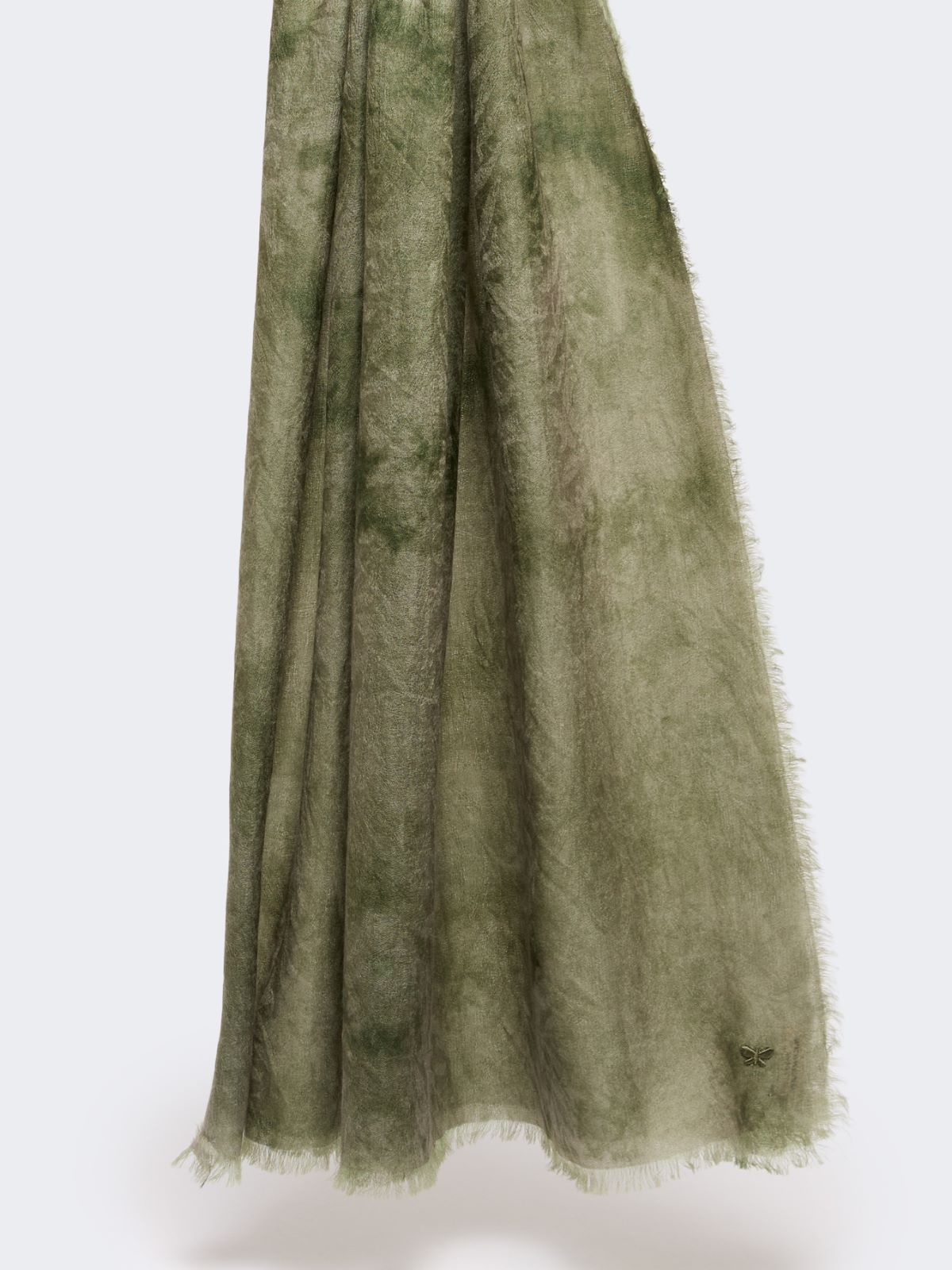 Jacquard wool stole - OLIVE GREEN - Max Mara