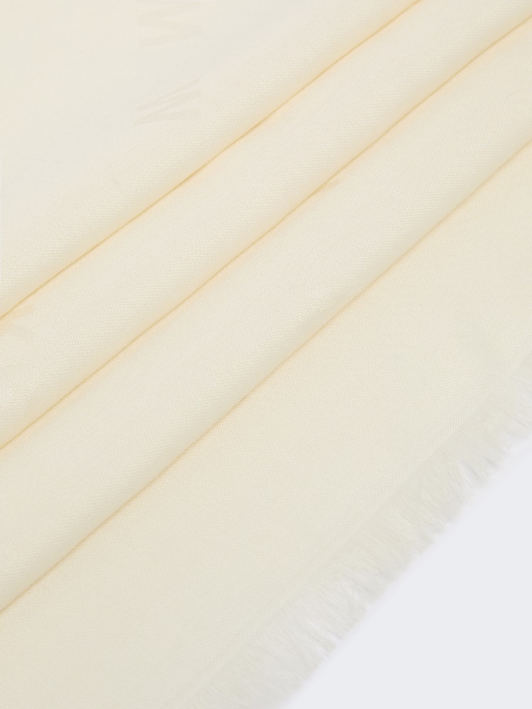 Jacquard wool and silk shawl - WHITE - Max Mara - 3