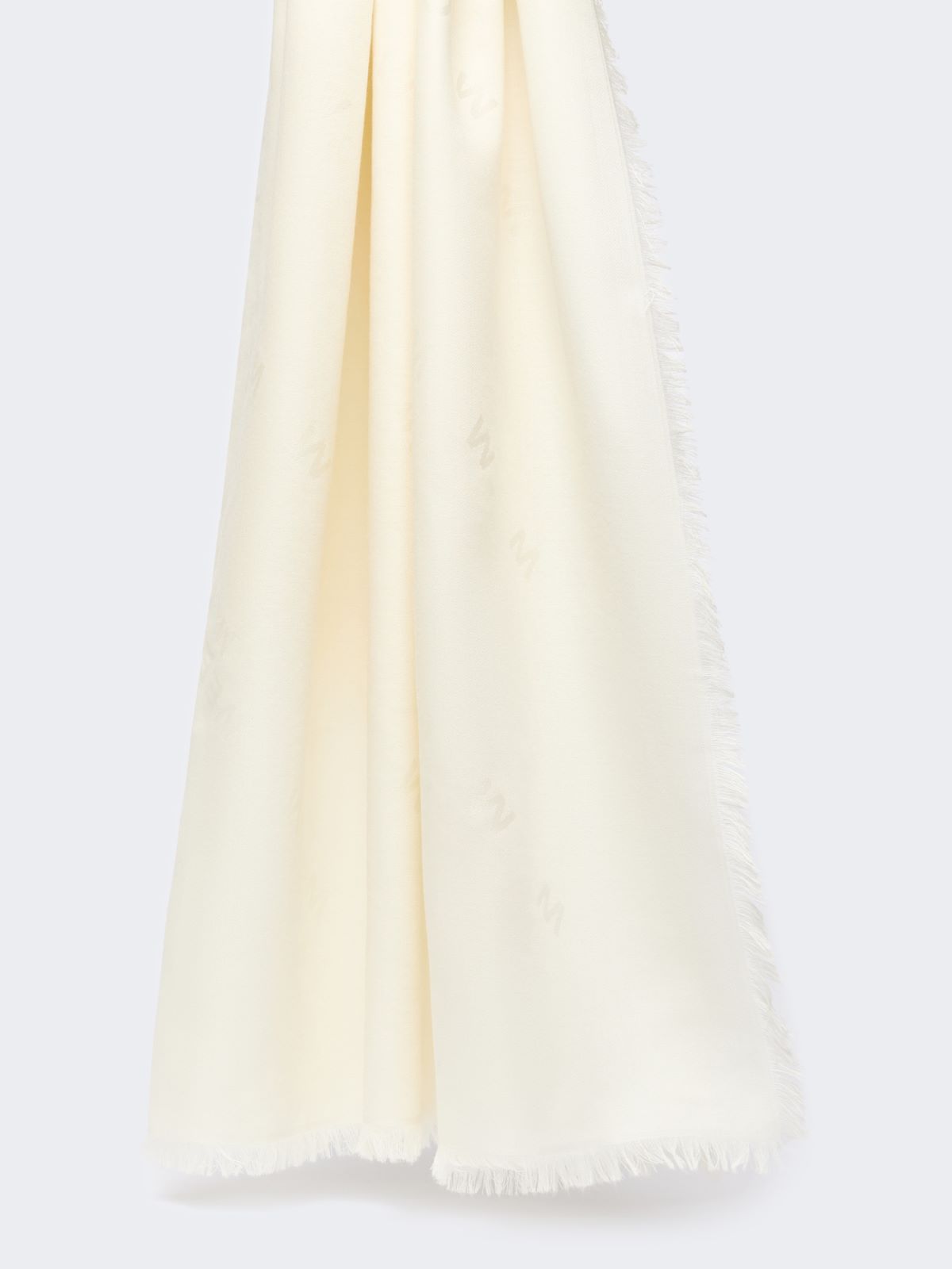 Jacquard wool and silk shawl - WHITE - Max Mara