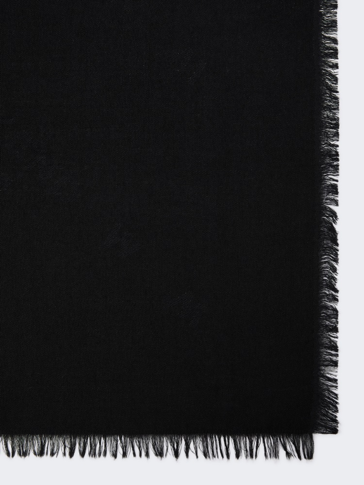Jacquard wool and silk shawl - BLACK - Max Mara - 2