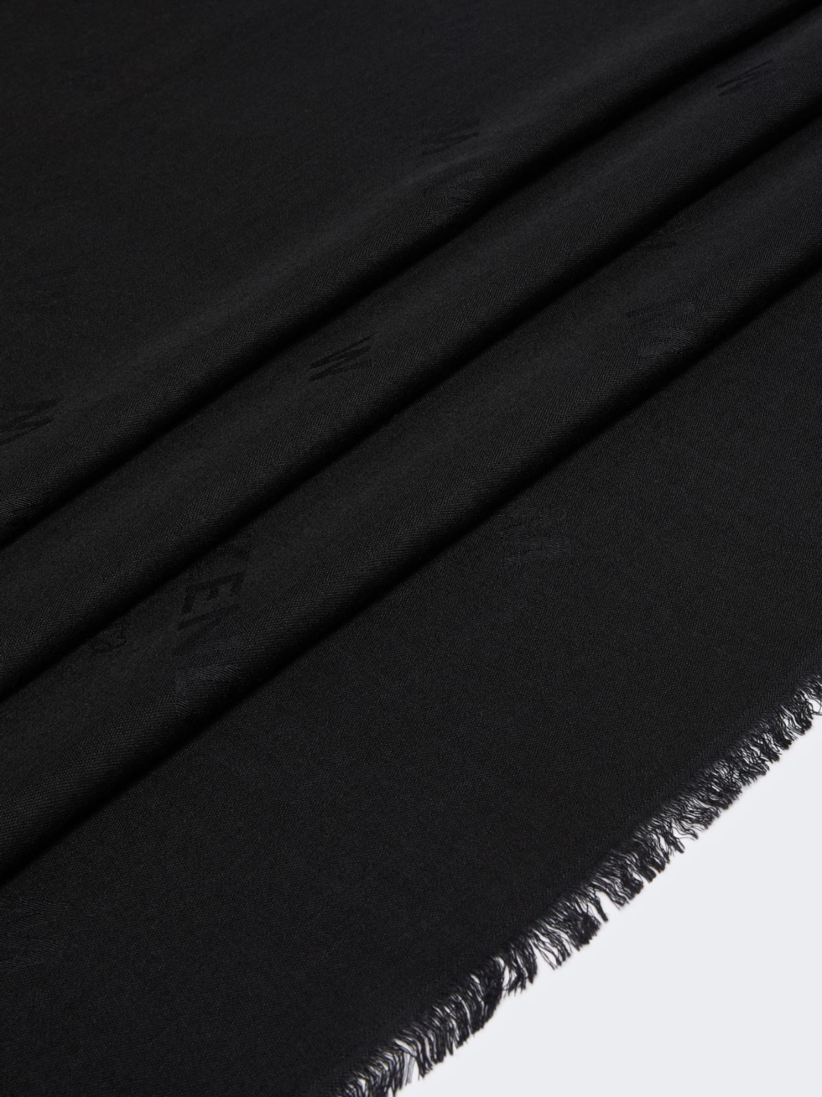 Jacquard wool and silk shawl - BLACK - Max Mara - 3