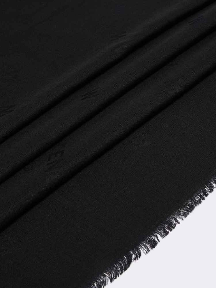 Jacquard wool and silk shawl - BLACK - Max Mara - 3