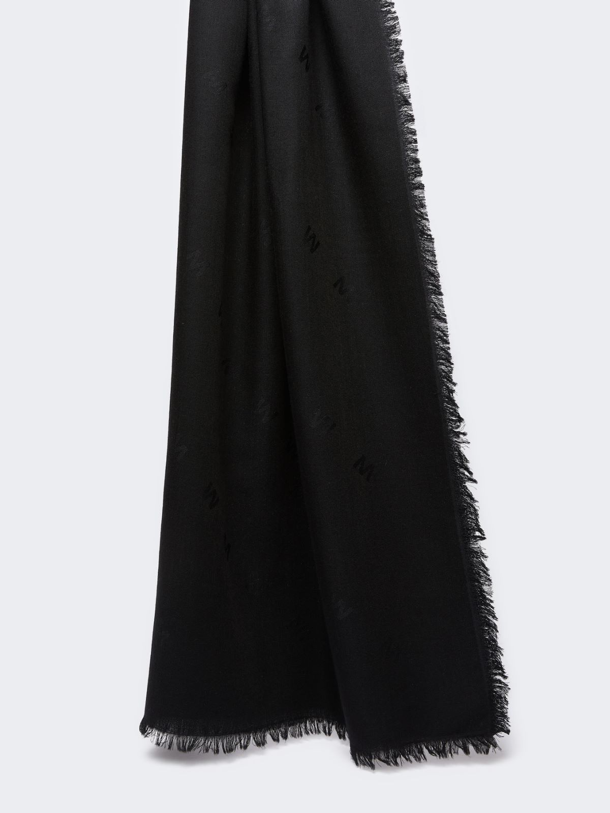 Jacquard wool and silk shawl - BLACK - Max Mara