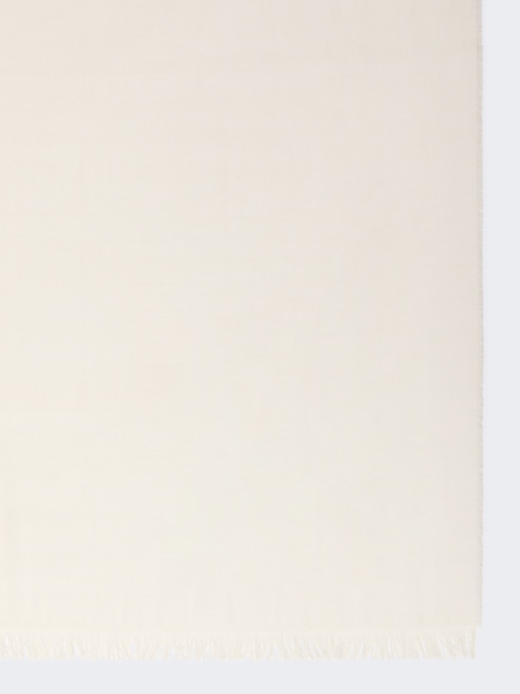Jacquard wool and modal stole - WHITE - 2