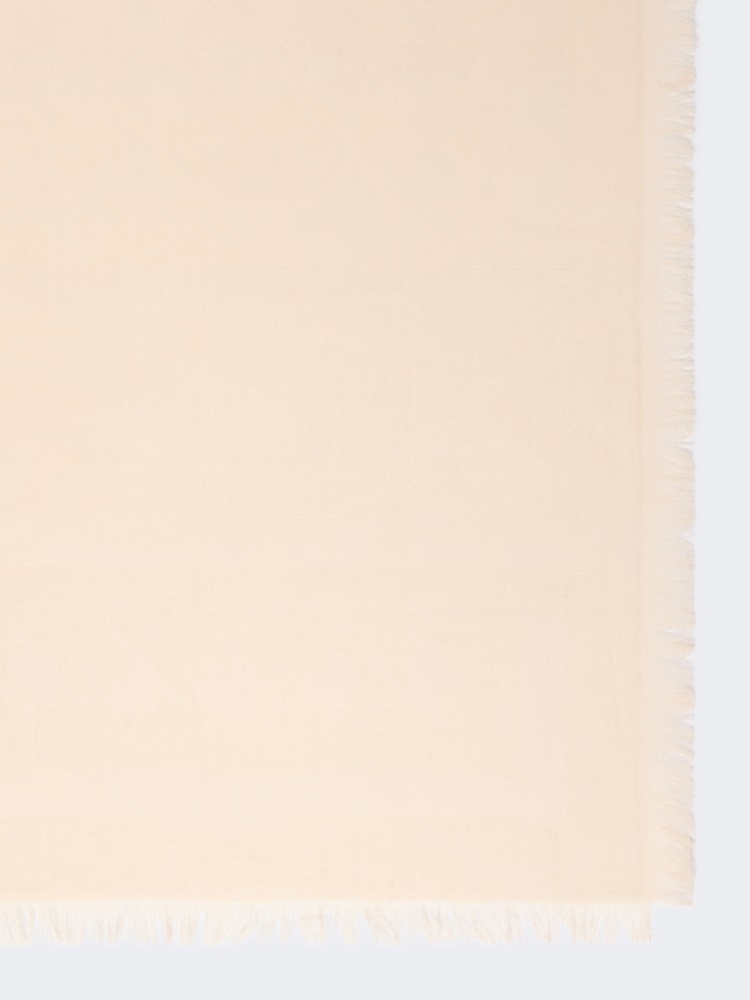 Jacquard shawl in modal, viscose and wool - BEIGE - 2