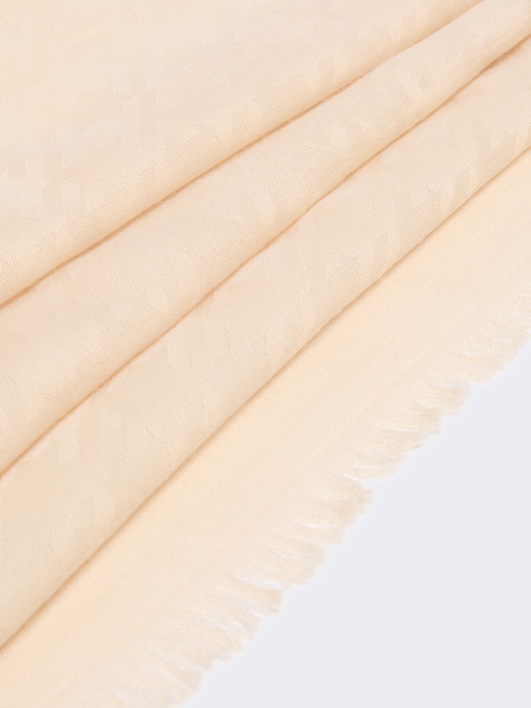 Jacquard shawl in modal, viscose and wool - BEIGE - 3