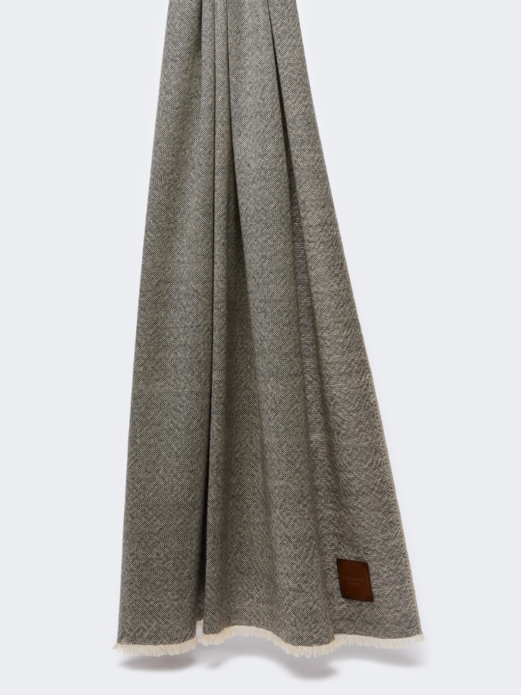 Yarn-dyed wool stole - BROWN - Max Mara